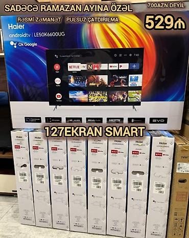 127 ekran: Satılır:*Birbaşa anbardan Almaniya brendi olan Haier smart tv 529₼* — 1