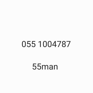 SİM-kartlar: Nömrə: ( 055 ) ( 1004787 ), Yeni