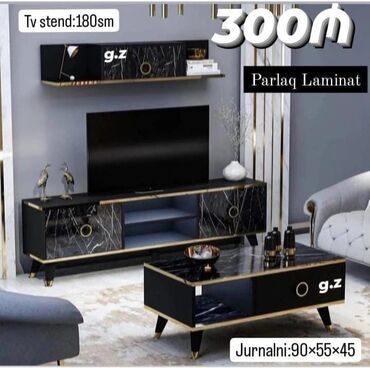 Dolablar: *Tv Stend + Jurnalni masa💫 300Azn* ✔️Materialı:Rusiya Laminat 18/lik