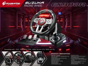 Другие игры и приставки: Игровой руль FLASHFIRE SUZUKA Racing Wheel ES900R. Стильный игровой