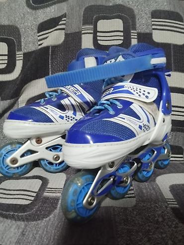İdman və istirahət: Məhsul: Tənzimlənən inline (roller) konkilər - Rəng: mavi-ağ - Marka — 1