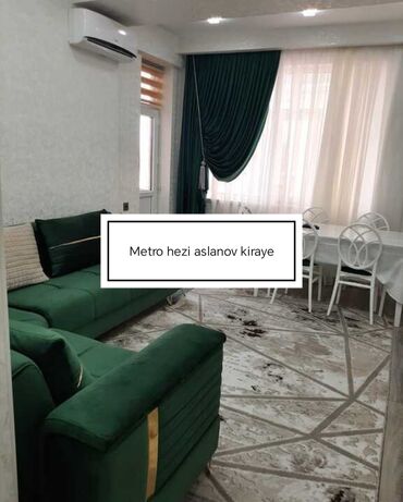 Günlük kirayə mənzillər: 7uHezi aslanov metrosun yaninda 16/9 da 76 kv 2 otaq super temirli ve