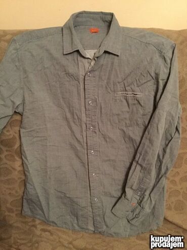 Košulje: Košulja Na duge rukave, S (EU 48), M (EU 50), L (EU 52), Boss, bоја - Siva, Pamuk — 18