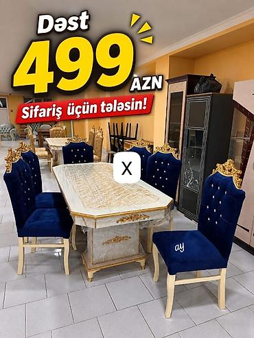Klassik üslubda yemək otağı dəsti - Komplekt: 1 böyük yemək masası +