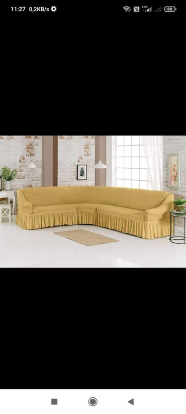 Другой текстиль: Угловой диван чихол Жатка кочиства Товар из Турции 3 метр до 8 метр — 2