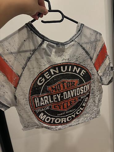 hello kitty: Vintage originalni Harley-Davidson top sa cirkonima, kraći kroj — 2