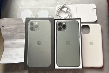 Apple iPhone: IPhone 11 Pro, 64 GB, Matte Midnight Green, Simsiz şarj, Face ID, Sənədlərlə