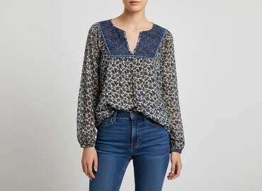 bluzka w geometryczne wzory: Orsay, Women's blouse, size M (EU 38)