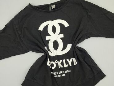 czarne bluzki z fredzlami: Sweatshirt, H&M, L (EU 40), condition - Good