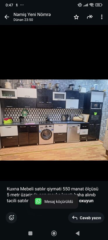 Шкафы: Kuxna Mebeli satılır qiyməti 550 manat ölçüsü 5 metr üzərində qaz