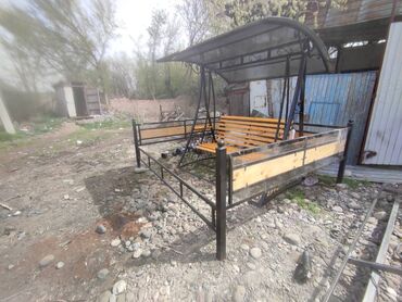 Садовые качели: Садовые качели Металл, Со спинкой, С крышей — 10