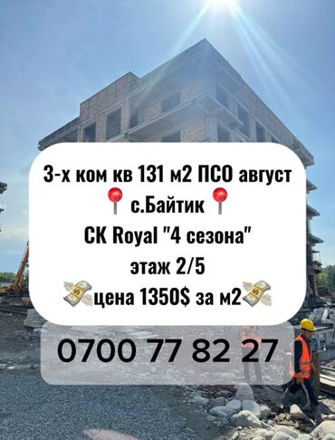 квартира новопавловка заря: 3 комнаты, 131 м², Элитка, 2 этаж, ПСО (под самоотделку)
