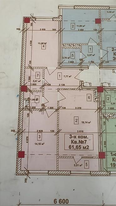 куплю квартиру 2 комнатный: 2 комнаты, 62 м², Сары-Озон Дыйкан рынок Индивидуалка, 1 этаж, ПСО (под самоотделку) — 7