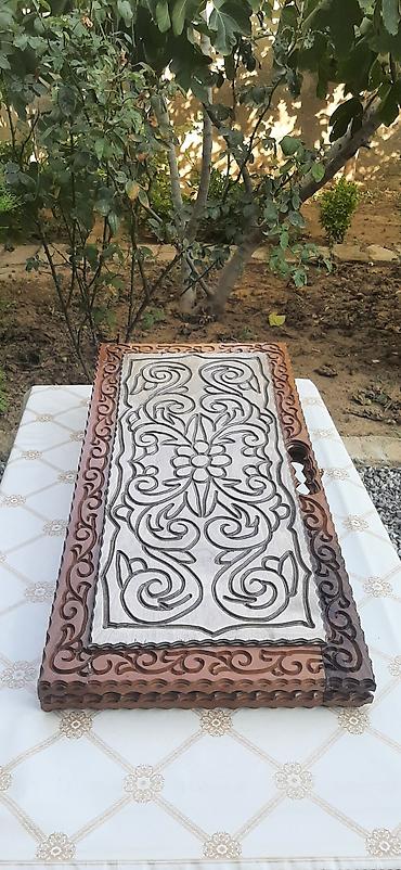 Nərdlər: Taxta oymalı nərd/şahmat/backgammon lövhəsi - Material: tam ağac — 11