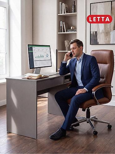 стол письменный б: Письменный/компьютерный стол LETTA, цвет графитово‑серый. - — 6