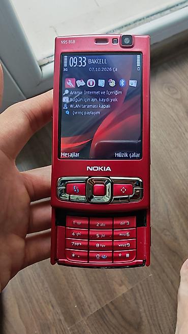 nokia e60: Nokia N95 8Gb, 8 GB, rəng - Qırmızı, Düyməli — 3