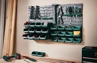 Ostali pribor i dodaci za alate: Zidni organizator za alat – perforirane ploče sa kukama i kutijama - — 17