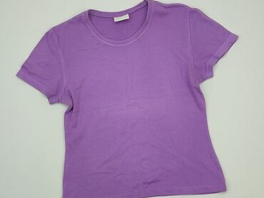 liliowa bluzki damskie: T-shirt, M, stan - Dobry