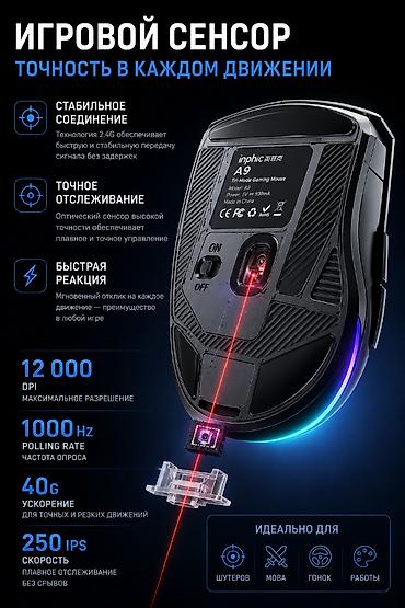 bluetooth mouse: 🖱️ Inphic A9 — беспроводная игровая мышь 🎮 Высокоточный игровой — 4