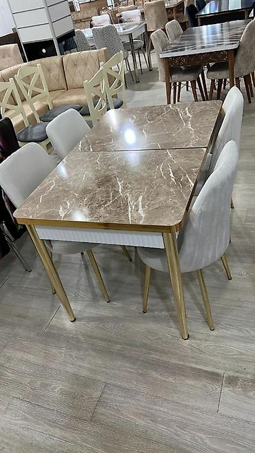 Masa və oturacaq dəstləri: 🇹🇷Türk istehsalı Möhtəşəm ✨✨ Kuxna üçün stol stul dəsti 4 stul 1 — 6