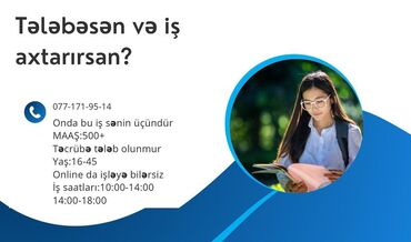 Marketinq, Reklam və PR: Operator axtarılır Evdə və mərkəzdən gündə sadəcə 4 saat ayıraraq