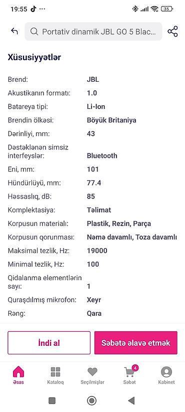 Динамики и колонки: JBL GO 5 portativ dinamik Orjinal.Bu gun Birmarketden mene 110 azn — 3