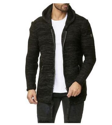 серый мужской свитер: Мужской вязанный кардиган,кофта. Бренд PhilippPleinn XXL размер 52/54