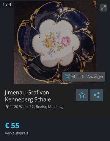 Kuhinjski setovi: Servis za torte,kolace 1945g+ Jlmenau pravi kobalt. Servis za — 4