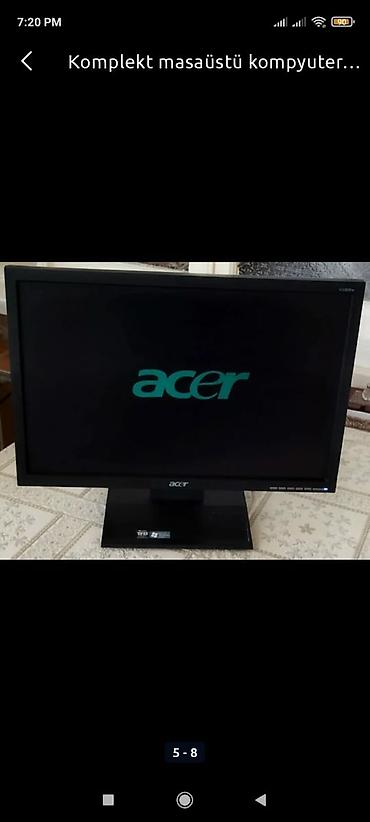 komputer dəsti: Komplekt masaüstü kompyuter satılır. Monitor: Acer 19 dyum 75 hz Keys — 3