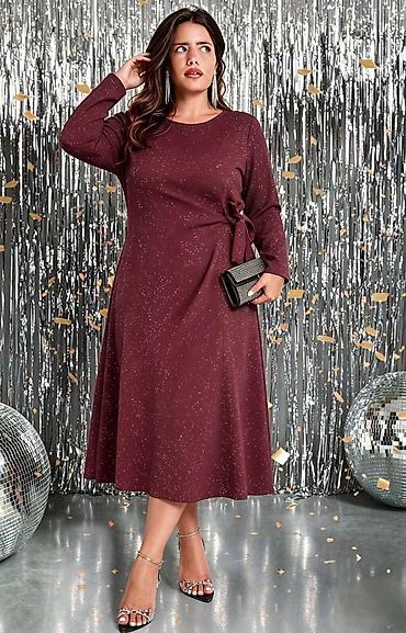Haljine: Elegantna midi haljina sa šljokičastim efektom XL 2XL 3XL - Kroj — 3