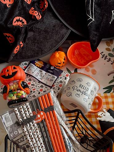süfre bezemek: Halloween mövzusunda dekor və aksessuarlar dəsti Məzmun: - Parça — 3