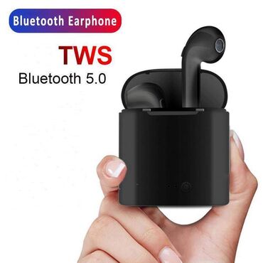 наушники с шумоподавлением: Наушники беспроводные блютуз - Bluetooth - блютус гарнитура I7 mini -