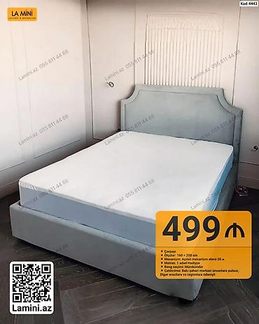 Ev üçün mebel: Lamini.az – Çarpayı (Kod: 4443) - Ölçü: 160 × 200 sm - Başlıqla — 1
