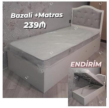 çarpayı matras: Bazalı tək nəfərlik çarpayı + matrass dəsti - Ölçü: tək nəfərlik — 1