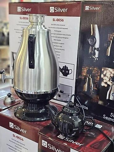 Samovarlar: Samovar Elektrikli samovar silver model: sl-0056 elektri̇k semaver 5l — 7
