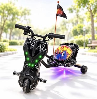 velosiped ucun isiqlar: Uşaq üçün elektrikli drift skuter - Model: üçtəkərli elektrikli drift — 1