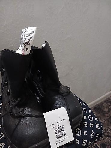 Ботинки: Кожаные рабочие ботинки (модель БМН-091К/А), размер 40 - Цвет: черный — 4