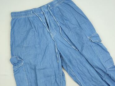 jeansy z perełkami: Material trousers for women, Bershka, size S (EU 36)