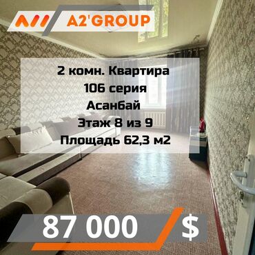 Продажа квартир: 2 комнаты, 62 м², 106 серия, 8 этаж, Косметический ремонт