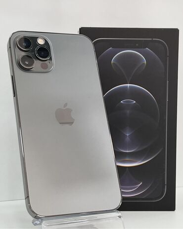 Apple iPhone: IPhone 12 Pro, Б/у, 128 ГБ, Черный, Зарядное устройство, Защитное стекло, Чехол, 93 %