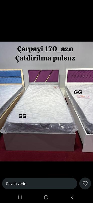 Çarpayılar: Yeni, Təknəfərlik çarpayı, Bazasız, Matras ilə, Siyirməsiz — 1