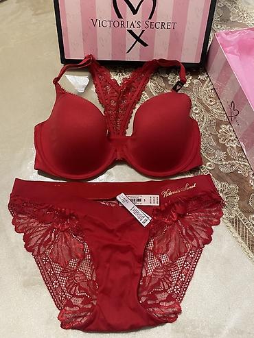 Личные вещи: Victoria’s Secret qadın lingerie dəsti – qırmızı rəng Amerikadan — 5