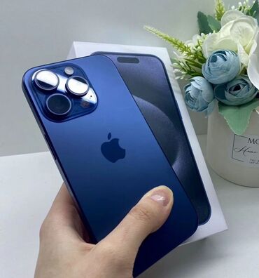 микра наушник: IPhone 15 Pro Max, Колдонулган, 256 ГБ, Blue Titanium, 87 %