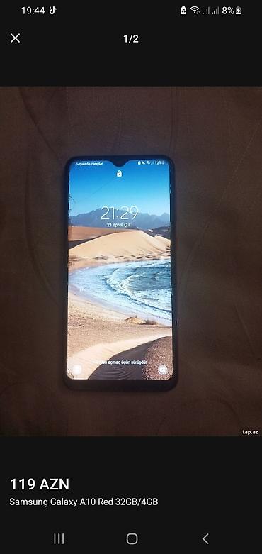 sim operator: Samsung Galaxy A10, 16 GB, rəng - Qırmızı, İki sim kartlı, Face ID, Sensor — 1