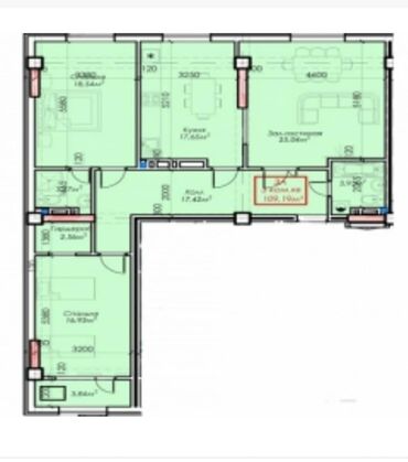 Продажа участков: 3 комнаты, 108 м², Элитка, 6 этаж, ПСО (под самоотделку)
