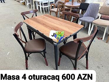 kidilo yemek masası: Mətbəx üçün, Yeni, Açılmayan, Dördbucaq masa, 4 stul — 1