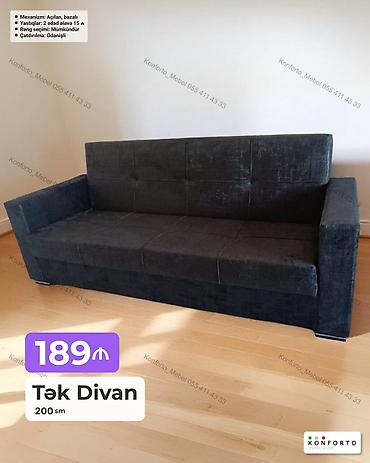 Tək Divan – 200 sm - Mexanizm: açılan, bazalı (yataq funksiyalı və lalafo.az -da Tək Divan – 200 sm - Mexanizm: açılan, bazalı (yataq funksiyalı və