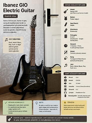 * Marka: Ibanez * Tip: Elektro gitara * 3 pikap: H–S–H quruluşu — iki
