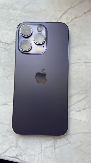 Apple iPhone: IPhone 14 Pro, 128 GB, Deep Purple, Zəmanət, Face ID
