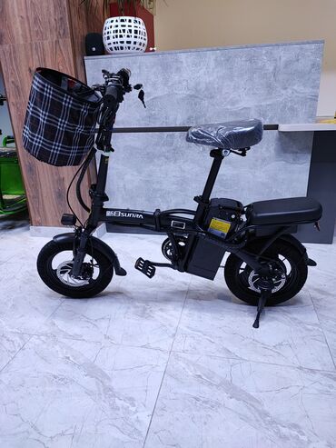 Детские электрокары: Электро велосипед Sunra с корзиной Проезжает на одном заряде до 30км